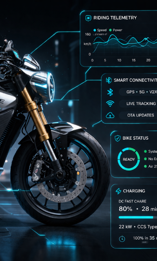 Electric motorcycle telemetry visualization